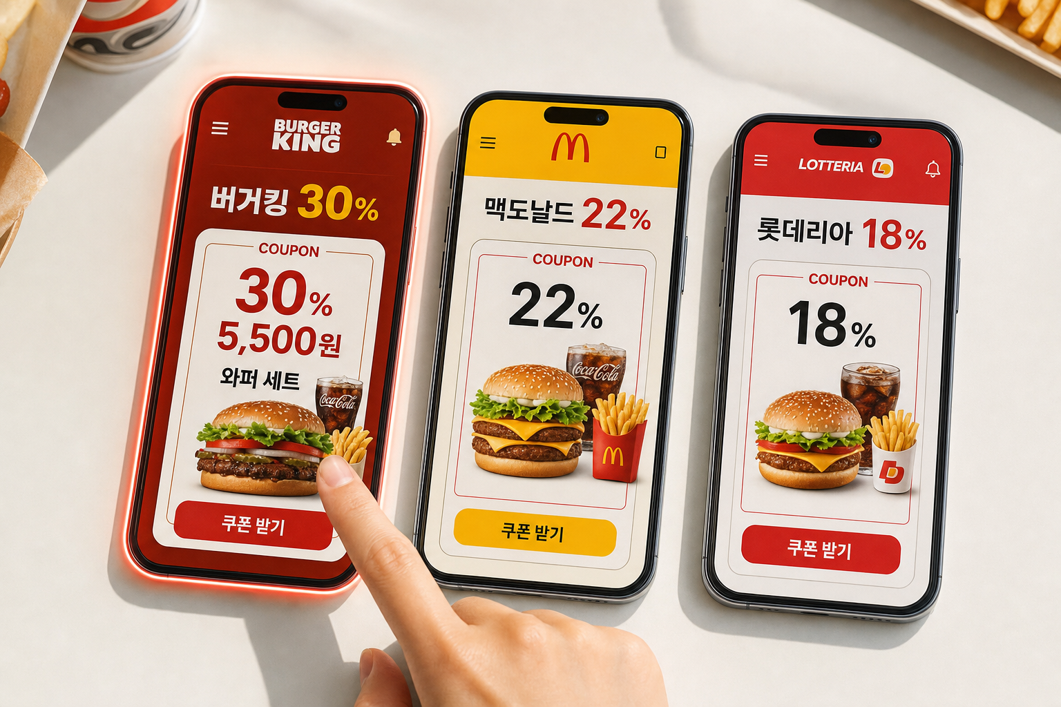패스트푸드 앱 쿠폰 할인으로 가장 저렴하게 주문하는 법